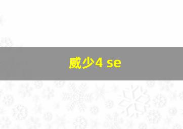 威少4 se